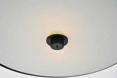 Elegant Lighting Hazen 2 light 12 inch Flat Black flush mount in Flat Black and White Finish Model: LD6024