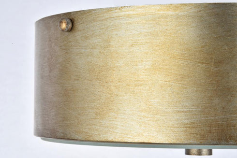 Elegant Lighting Hazen 2 light 12 inch Vintage Silver flush mount in Vintage Silver and White Finish Model: LD6023
