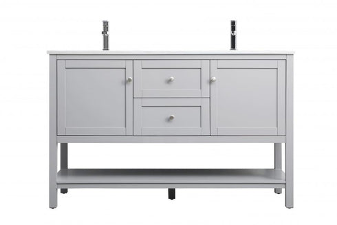 Elegant Lighting Heath 54 Inch Double Bathroom Vanity in Grey Model: VF22254DGR