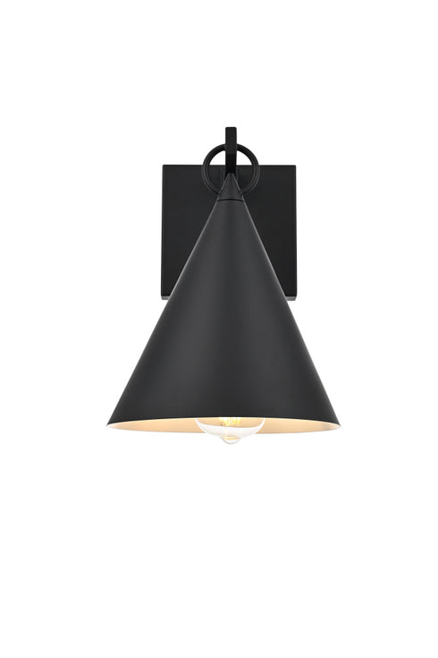 Elegant Lighting Hendrix 1 Light Wall Sconce W8 Inch xH11 Inch xE9.5 Inch in Black Model: OD806W11BK