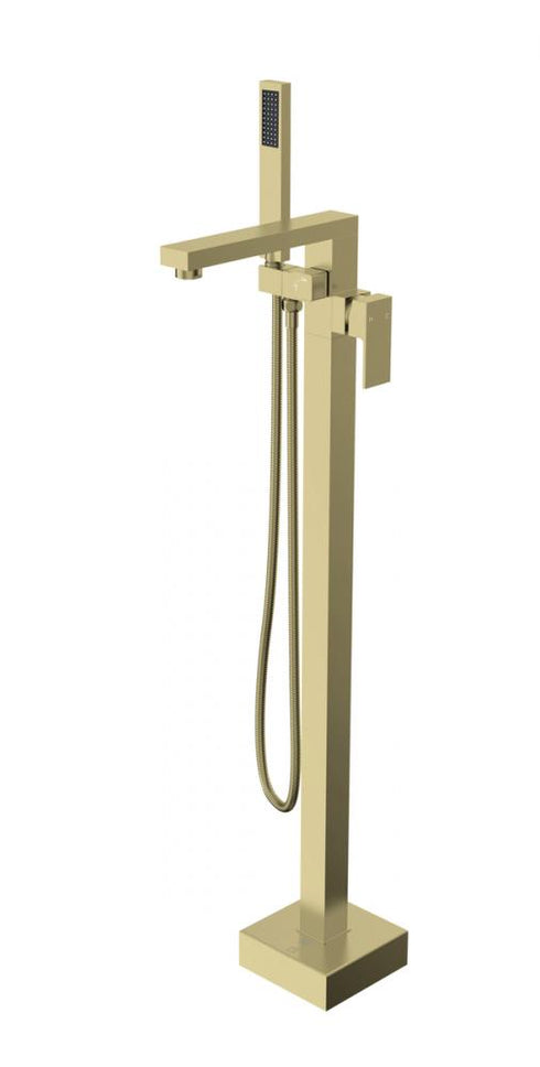 Elegant Lighting Henry Floor Mounted Roman Tub Faucet with Handshower in Brushed Gold Model: FAT-8002BGD