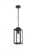 Elegant Lighting Hilton 7 inch Outdoor Pendant in Black Model: OD330H15BK