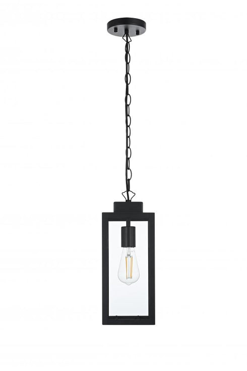 Elegant Lighting Hilton 7 inch Outdoor Pendant in Black Model: OD330H15BK