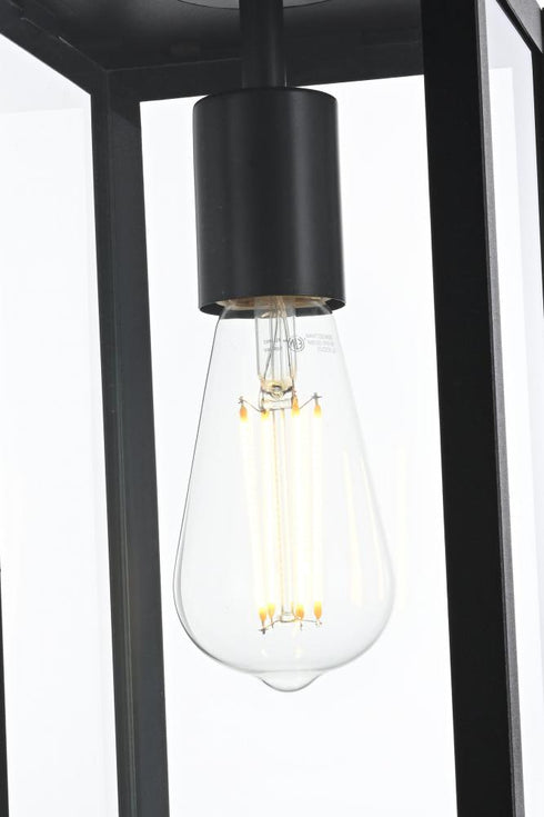 Elegant Lighting Hilton 7 inch Outdoor Pendant in Black Model: OD330H15BK