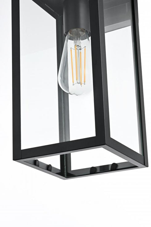 Elegant Lighting Hilton 7 inch Outdoor Pendant in Black Model: OD330W18BK