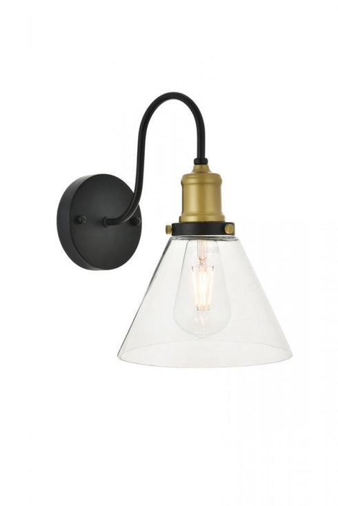 Elegant Lighting Histoire 1 light black Wall Sconce in Black and Clear Finish Model: LD4017W7BK