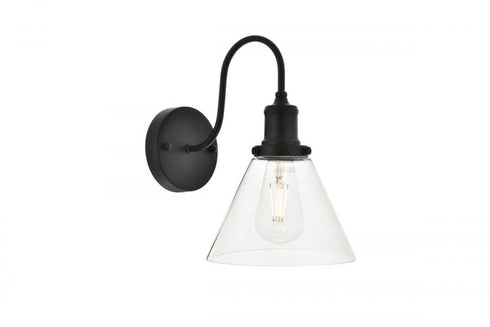 Elegant Lighting Histoire 1 light black Wall Sconce in Black and Clear Finish Model: LD4017W7BK