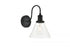 Elegant Lighting Histoire 1 light black Wall Sconce in Black and Clear Finish Model: LD4017W7BK