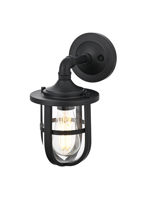 Elegant Lighting Hugo 1 Light Wall Sconce W6 Inch xH11.5 Inch xE8 Inch in Black Model: OD807W12BK