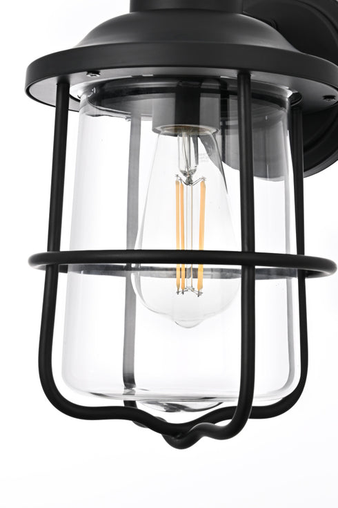 Elegant Lighting Huxley 1 Light Wall Sconce W7 Inch xH11.5 Inch xE8 Inch in Black Model: OD808W12BK