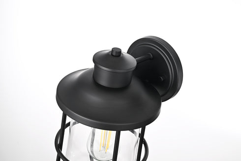 Elegant Lighting Huxley 1 Light Wall Sconce W7 Inch xH11.5 Inch xE8 Inch in Black Model: OD808W12BK