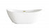 Elegant Lighting Ines 62 inch Soaking Bathtub in Glossy White with Brushed Gold Trim Model: BT10362GW-BGD