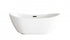 Elegant Lighting Ines 62 inch Soaking Bathtub in Glossy White with Brushed Gold Trim Model: BT10362GW-BGD