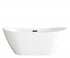 Elegant Lighting Ines 72 inch Soaking Bathtub in Glossy White with Brushed Gold Trim Model: BT10372GW-BGD