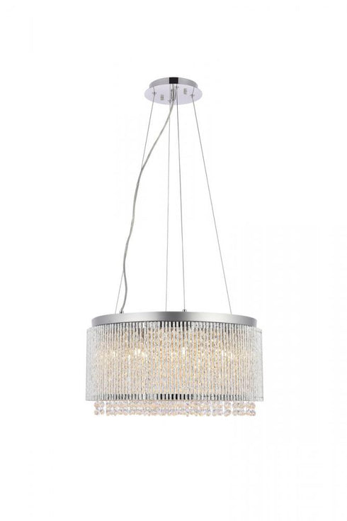 Elegant Lighting Influx 10 light in Chrome Pendant Clear Royal Cut Crystal Model: V2092D16C/RC