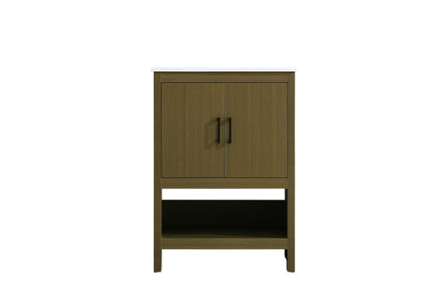 Elegant Lighting Ira Vanity Cabinet 2Dr W24 Inch xD19 Inch xH34 Inch in Chestnut Brown Model: VF25224MCB
