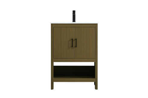 Elegant Lighting Ira Vanity Cabinet 2Dr W24 Inch xD19 Inch xH34 Inch in Chestnut Brown Model: VF25224MCB