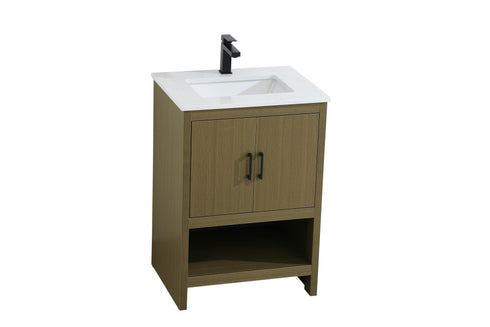 Elegant Lighting Ira Vanity Cabinet 2Dr W24 Inch xD19 Inch xH34 Inch in Chestnut Brown Model: VF25224MCB