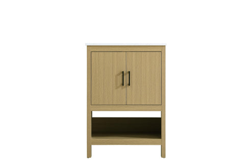 Elegant Lighting Ira Vanity Cabinet 2Dr W24 Inch xD19 Inch xH34 Inch in Honey Brown Model: VF25224MHB