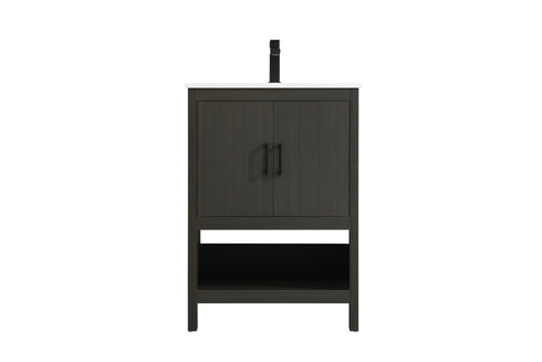 Elegant Lighting Ira Vanity Cabinet 2Dr W24 Inch xD19 Inch xH34 Inch in Mocha Brown Model: VF25224MMB