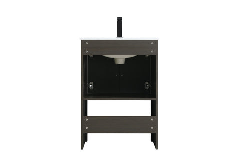 Elegant Lighting Ira Vanity Cabinet 2Dr W24 Inch xD19 Inch xH34 Inch in Mocha Brown Model: VF25224MMB