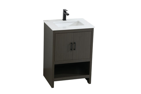 Elegant Lighting Ira Vanity Cabinet 2Dr W24 Inch xD19 Inch xH34 Inch in Mocha Brown Model: VF25224MMB