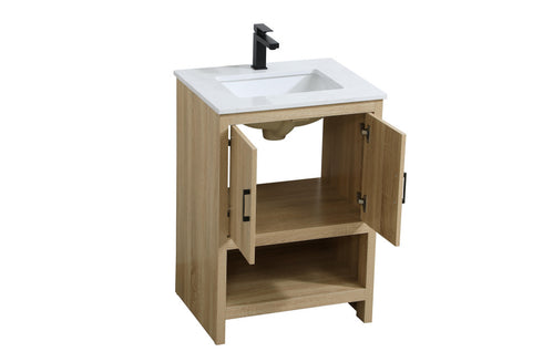 Elegant Lighting Ira Vanity Cabinet 2Dr W24 Inch xD19 Inch xH34 Inch MW in Mango Wood Finish Model: VF25224MW
