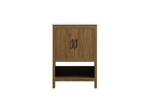 Elegant Lighting Ira Vanity Cabinet 2Dr W24 Inch xD19 Inch xH34 Inch WB in Walnut Brown Finish Model: VF25224WB