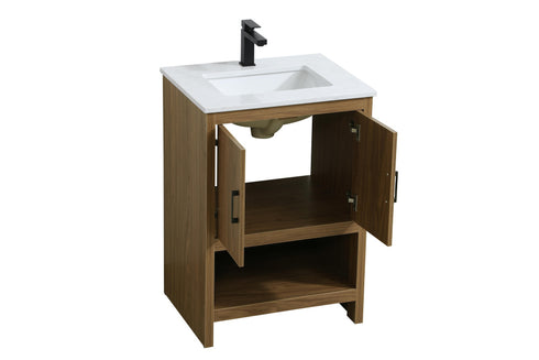 Elegant Lighting Ira Vanity Cabinet 2Dr W24 Inch xD19 Inch xH34 Inch WB in Walnut Brown Finish Model: VF25224WB