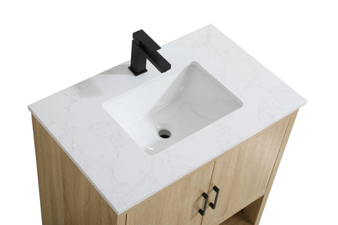 Elegant Lighting Ira Vanity Cabinet 2Dr W30 Inch x D19 Inch x H34 Inch MW in Mango Wood Finish Model: VF25230MW