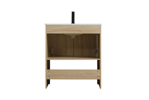 Elegant Lighting Ira Vanity Cabinet 2Dr W30 Inch x D19 Inch x H34 Inch MW in Mango Wood Finish Model: VF25230MW