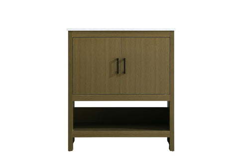 Elegant Lighting Ira Vanity Cabinet 2Dr W30 Inch xD19 Inch xH34 Inch in Chestnut Brown Model: VF25230MCB