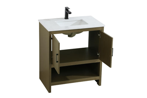 Elegant Lighting Ira Vanity Cabinet 2Dr W30 Inch xD19 Inch xH34 Inch in Chestnut Brown Model: VF25230MCB
