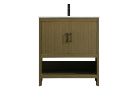 Elegant Lighting Ira Vanity Cabinet 2Dr W30 Inch xD19 Inch xH34 Inch in Chestnut Brown Model: VF25230MCB