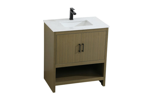 Elegant Lighting Ira Vanity Cabinet 2Dr W30 Inch xD19 Inch xH34 Inch in Chestnut Brown Model: VF25230MCB