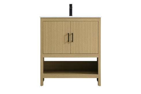 Elegant Lighting Ira Vanity Cabinet 2Dr W30 Inch xD19 Inch xH34 Inch in Honey Brown Model: VF25230MHB