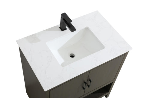Elegant Lighting Ira Vanity Cabinet 2Dr W30 Inch xD19 Inch xH34 Inch in Mocha Brown Model: VF25230MMB