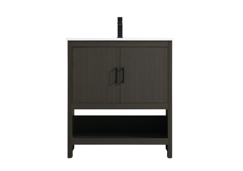 Elegant Lighting Ira Vanity Cabinet 2Dr W30 Inch xD19 Inch xH34 Inch in Mocha Brown Model: VF25230MMB