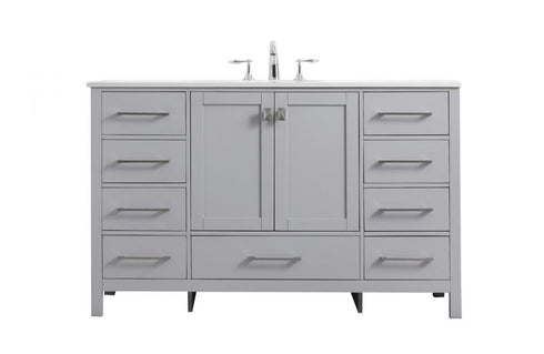 Elegant Lighting Irene 54 Inch Single Bathroom Vanity in Black Model: VF18854BK
