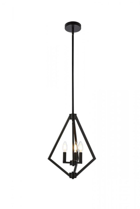 Elegant Lighting Irina 3 lights pendant in black Model: LD7061D14BK