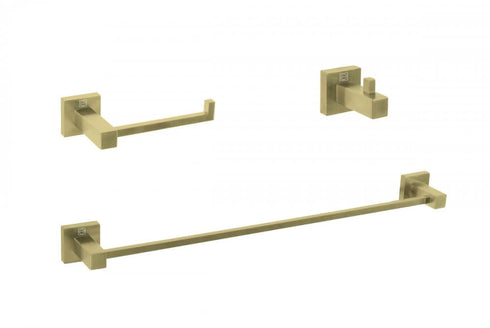 Elegant Lighting Isla 3 piece Bathroom Hardware Set in Brushed Gold Model: HWB-12S3HBGD