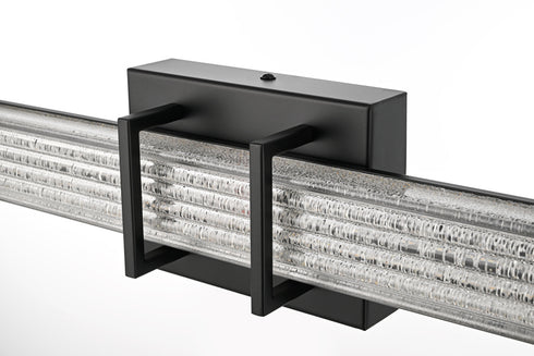 Elegant Lighting Ivaan 1 Light Wall Sconce L16 Inch E4.5 Inch H4.3 Inch LED 8 Watt 3CCT in Black Model: LD302W16BK