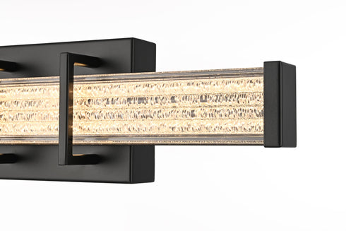 Elegant Lighting Ivaan 1 Light Wall Sconce L16 Inch E4.5 Inch H4.3 Inch LED 8 Watt 3CCT in Black Model: LD302W16BK