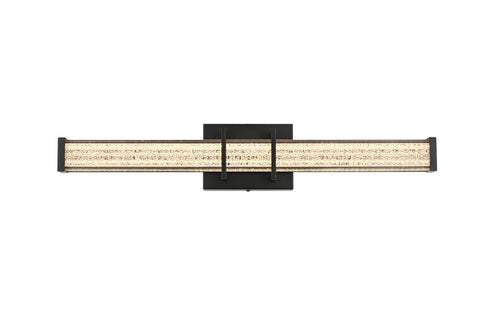 Elegant Lighting Ivaan 1 Light Wall Sconce L24 Inch E4.5 Inch H4.3 Inch LED 14 Watt 3CCT in Black Model: LD302W24BK