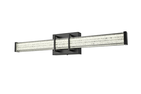Elegant Lighting Ivaan 1 Light Wall Sconce L24 Inch E4.5 Inch H4.3 Inch LED 14 Watt 3CCT in Black Model: LD302W24BK