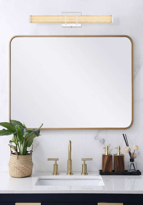 Elegant Lighting Ivaan 1 Light Wall Sconce L24 Inch E4.5 Inch H4.3 Inch LED 14 Watt 3CCT in Chrome Model: LD302W24C