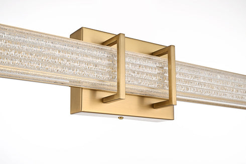 Elegant Lighting Ivaan 1 Light Wall Sconce L24 Inch E4.5 Inch H4.3 Inch LED 14 Watt 3CCT in Satin Gold Model: LD302W24SG