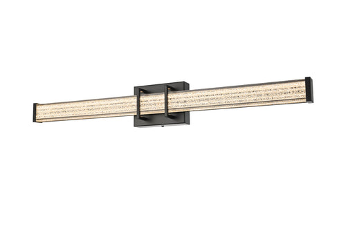 Elegant Lighting Ivaan 1 Light Wall Sconce L31 Inch E4.5 Inch H4.3 Inch LED 18 Watt 3CCT in Black Model: LD302W31BK
