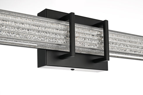 Elegant Lighting Ivaan 1 Light Wall Sconce L31 Inch E4.5 Inch H4.3 Inch LED 18 Watt 3CCT in Black Model: LD302W31BK