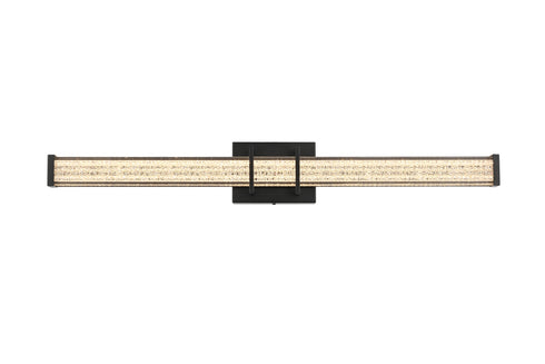 Elegant Lighting Ivaan 1 Light Wall Sconce L31 Inch E4.5 Inch H4.3 Inch LED 18 Watt 3CCT in Black Model: LD302W31BK